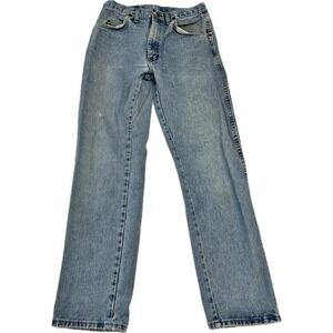 Vintage 80s Wrangler Jeans Mens 31x32 Light Wash Denim Pants Classic Fit